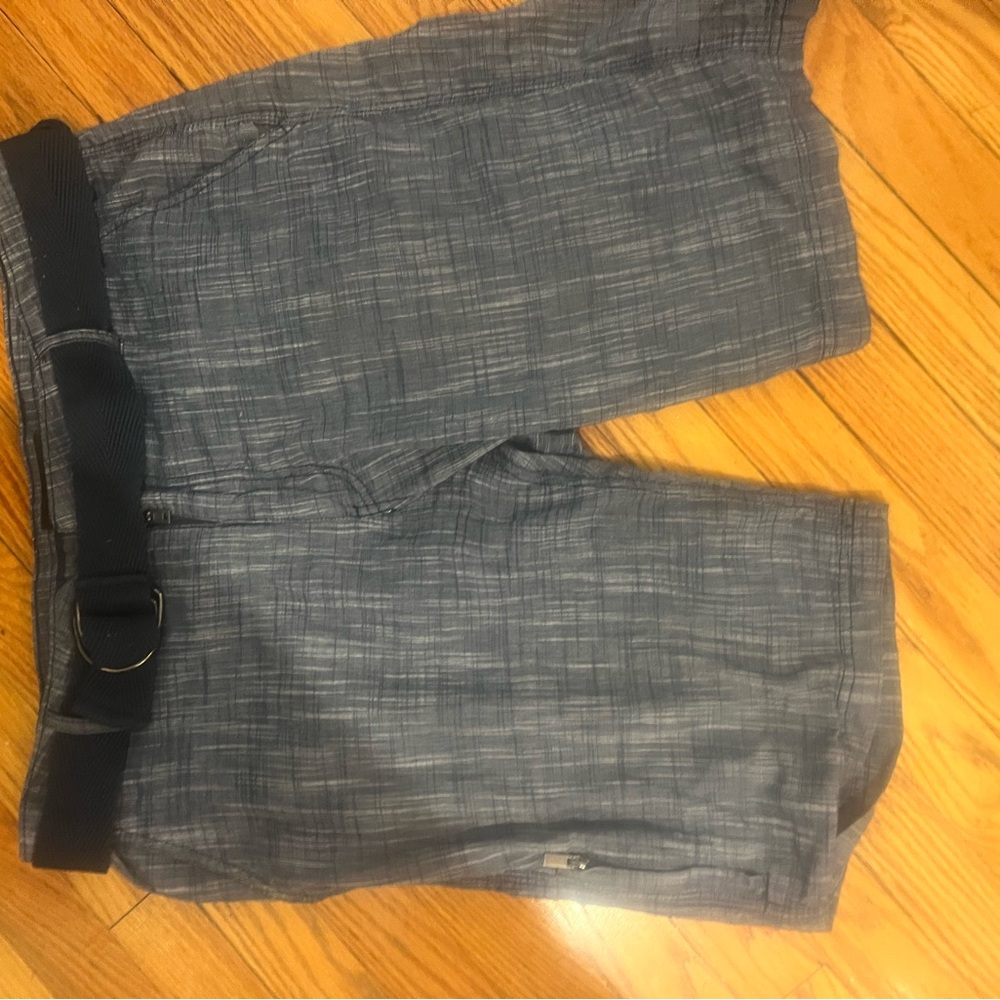 Guess Navy Plaid Shorts with Belt